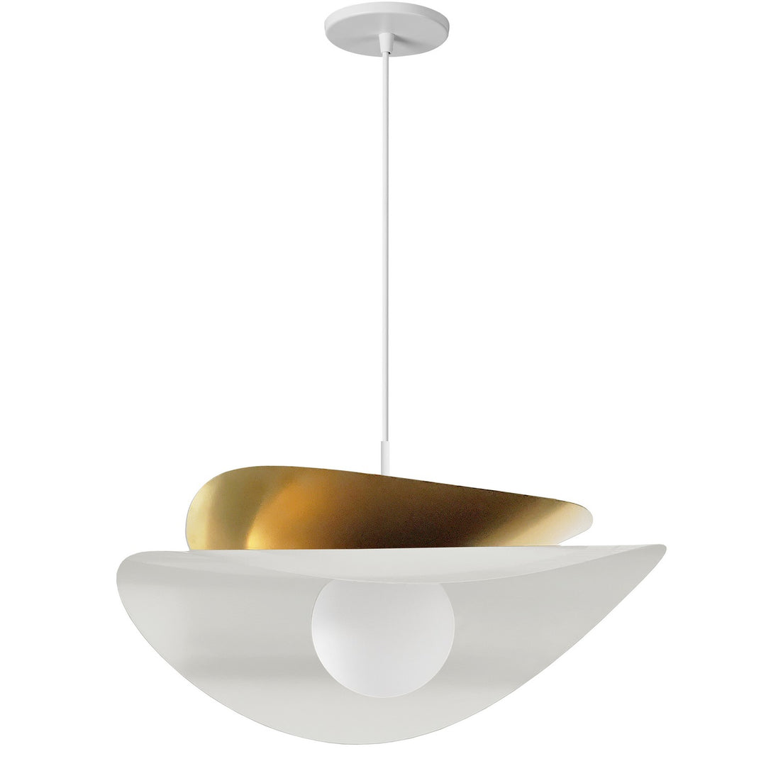 Dainolite Canada - PVN-2015LEDP-MW-AGB - LED Pendant - Paven - Matte White/Aged Brass