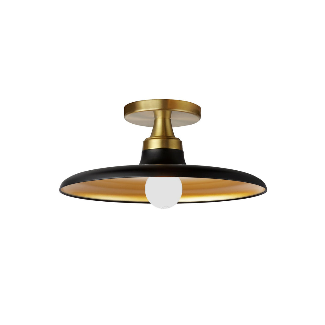 Dainolite Canada - QTN-121SF-MB-AGB - One Light Semi-Flush Mount - Quentin - Matte Black/Gold