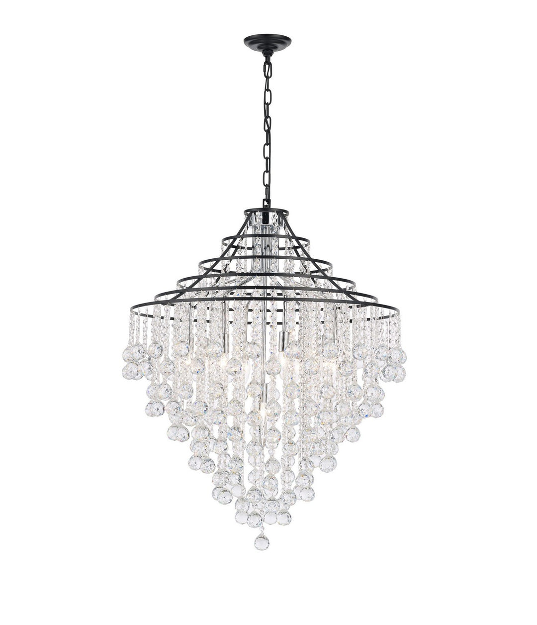 Empire Nine Light Pendant in Black/Chrome - available from The Lighting Shoppe, trusted by Canadian homeowners