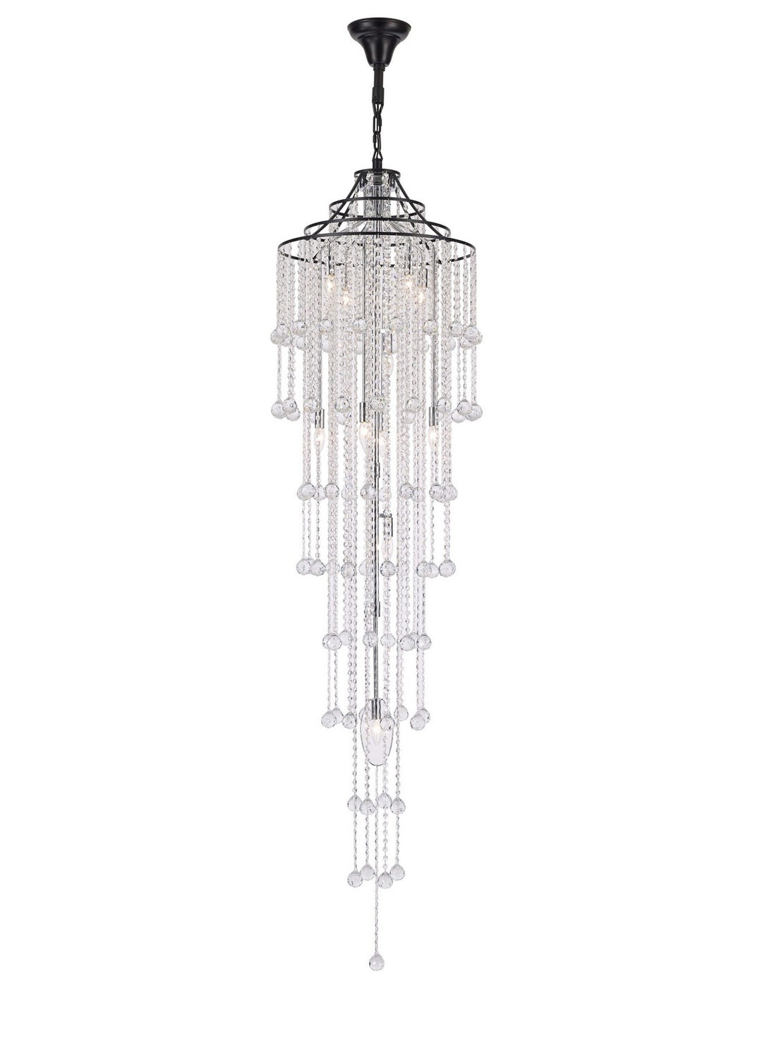 Empire 11 Light Chandelier in Black/Chrome - available from The Lighting Shoppe, trusted by Canadian homeowners
