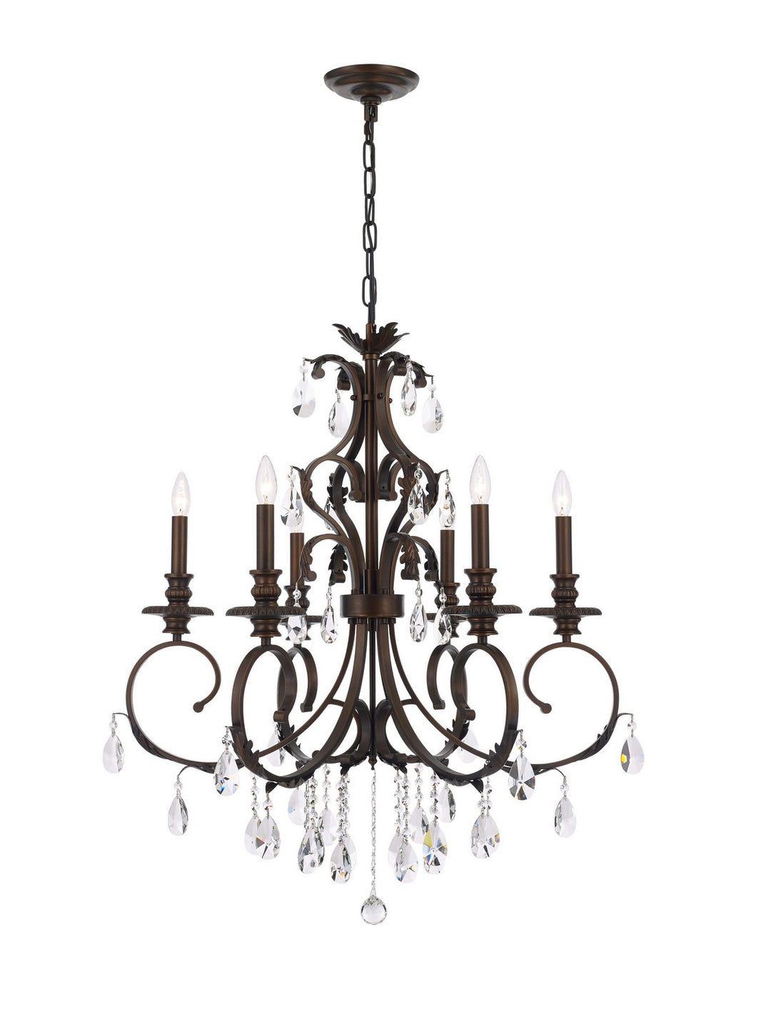 Six Light Chandelier in Brushed Copper - available from The Lighting Shoppe, trusted by Canadian homeowners