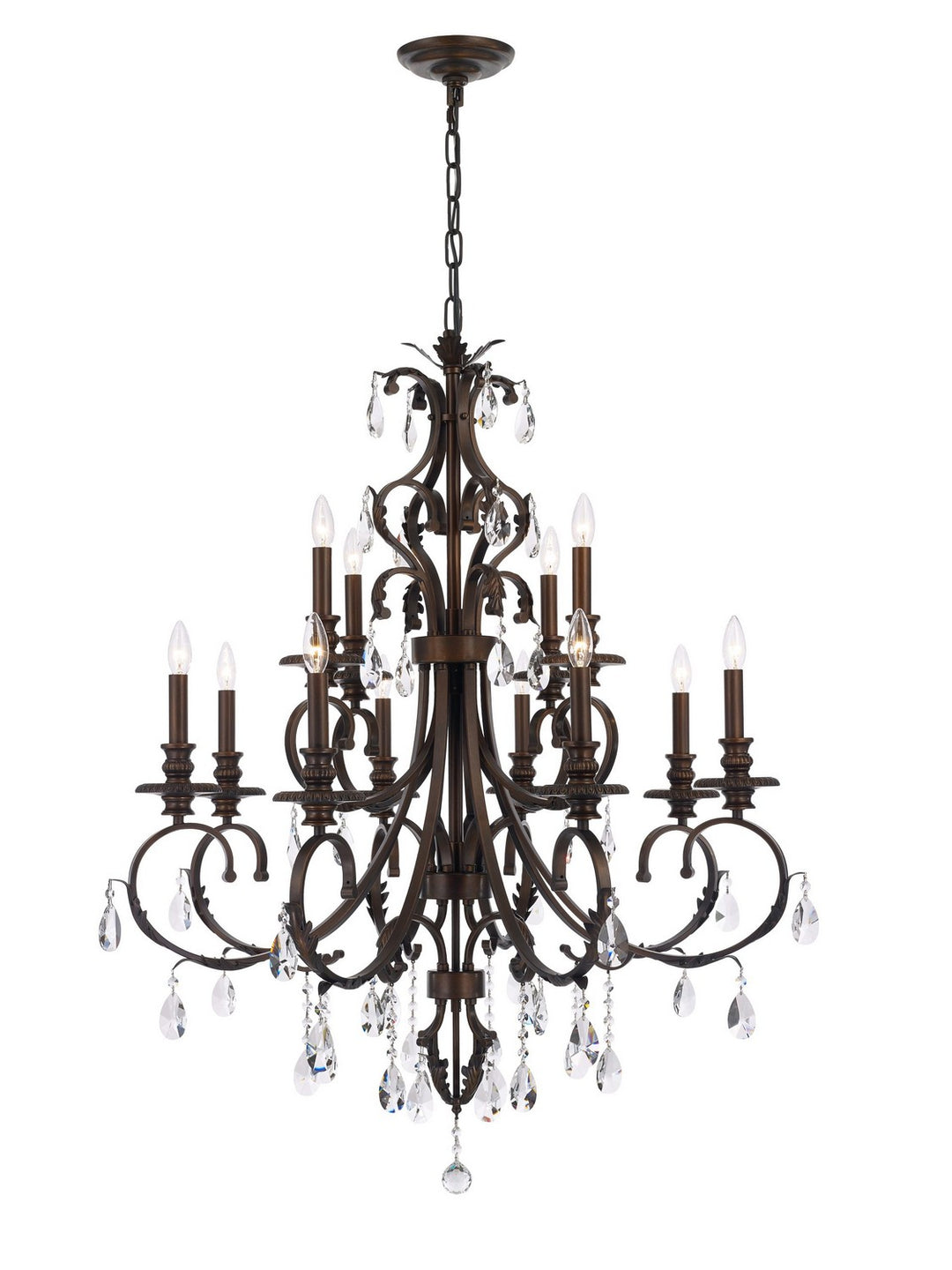 12 Light Chandelier in Brushed Copper - available from The Lighting Shoppe, trusted by Canadian homeowners