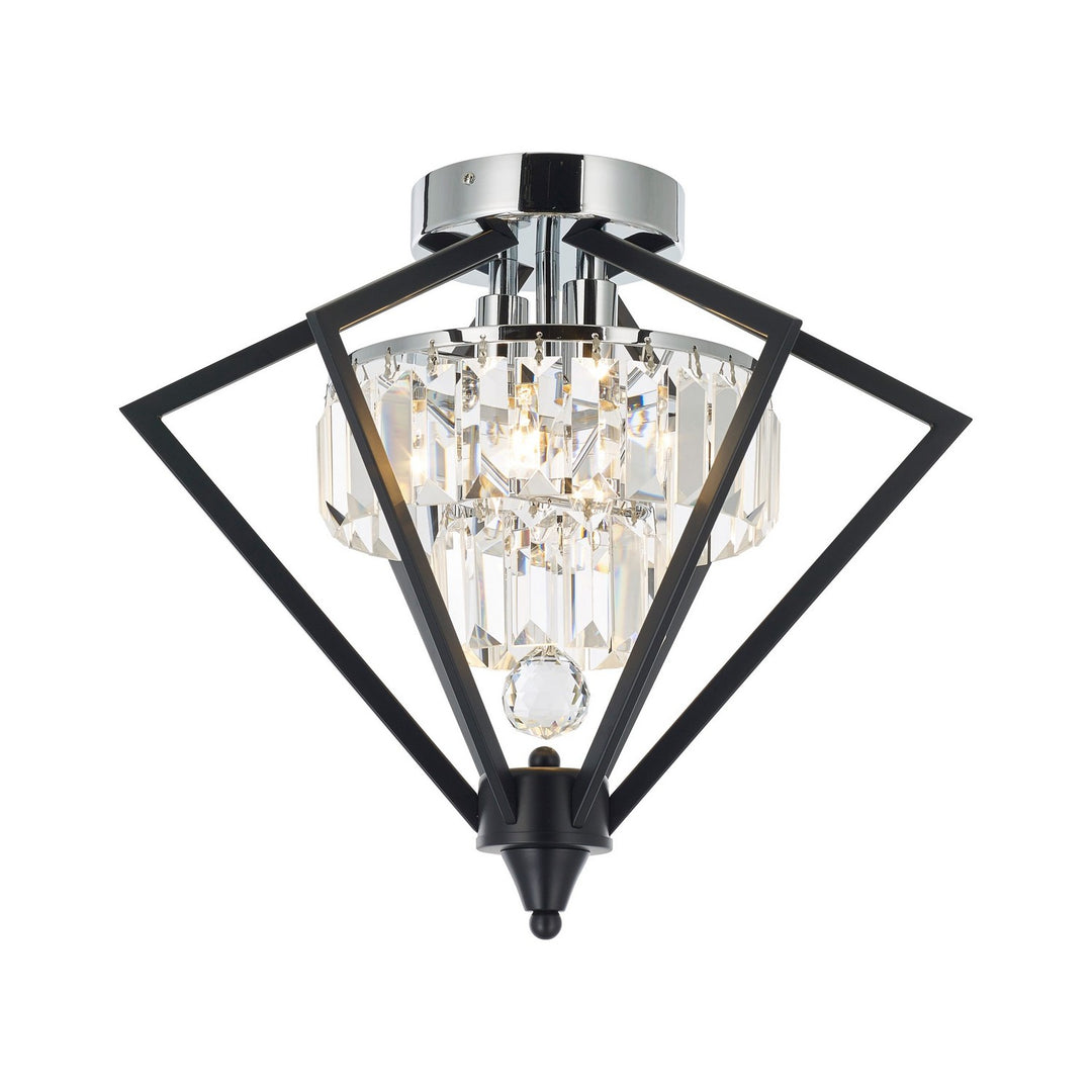 Three Light Close to Ceiling in Black/Chrome - available from The Lighting Shoppe, trusted by Canadian homeowners