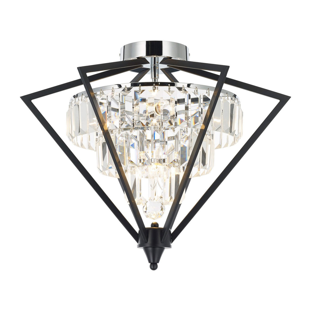 Five Light Close to Ceiling in Black/Chrome - available from The Lighting Shoppe, trusted by Canadian homeowners