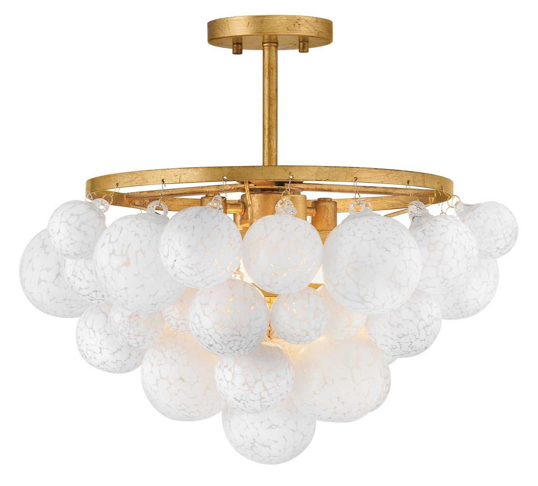 Marabel LED Semi-Flush Mount in Distressed Brass - available from The Lighting Shoppe, trusted by Canadian homeowners