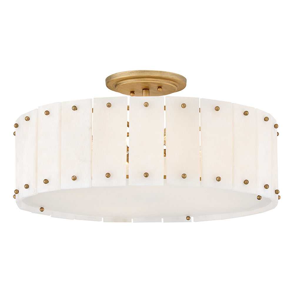 Simone LED Semi-Flush Mount in Burnished Gold - available from The Lighting Shoppe, trusted by Canadian homeowners