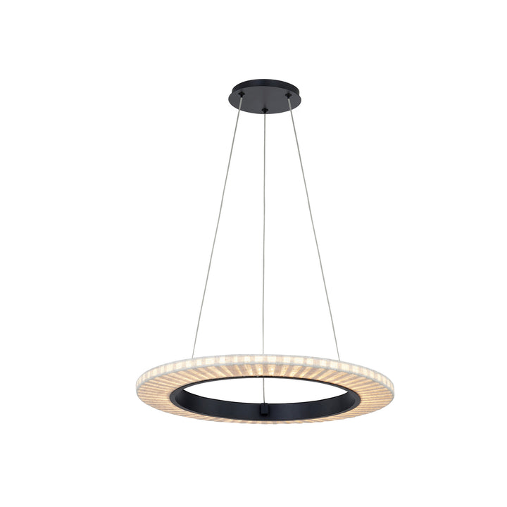 Justice Designs - FAB-8331-CREM-MBLK - LED Pendant - Textile - Matte Black