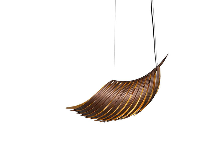 One Light Pendant in Soft Bronze w/Gold Leaf Justice Designs