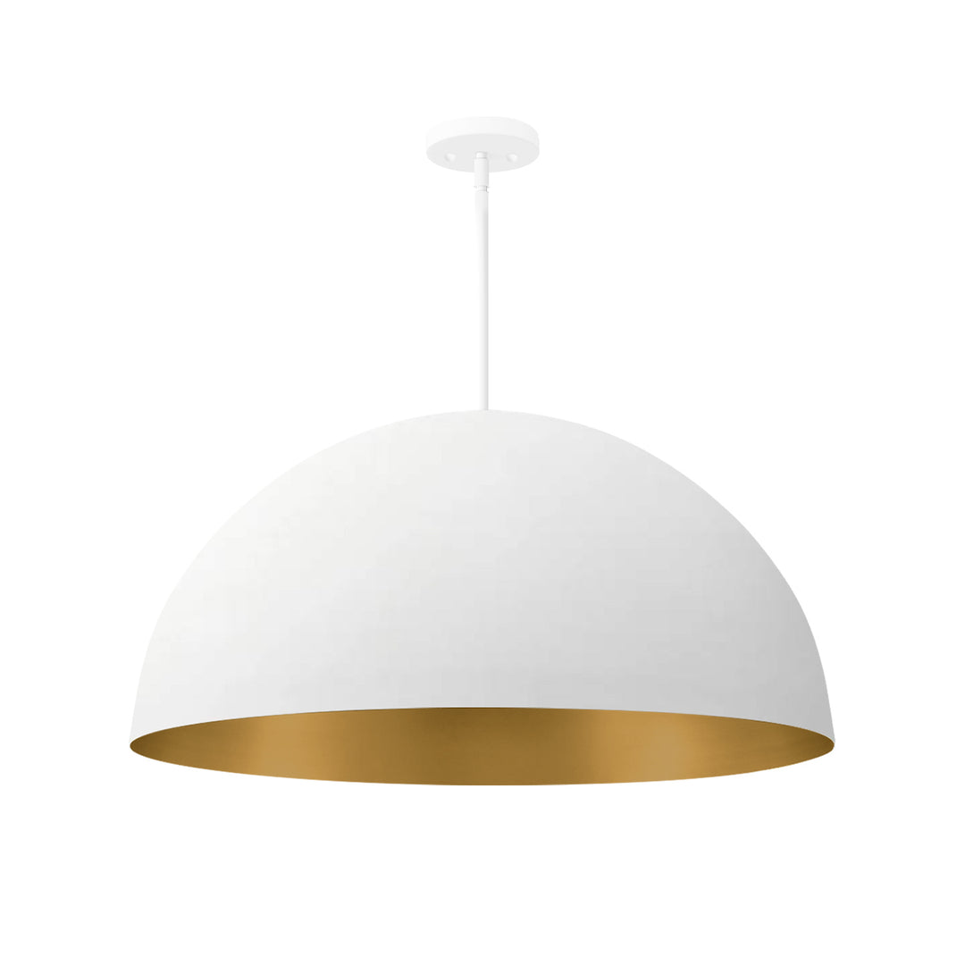 Justice Designs - NSH-9843-MTGD - Six Light Pendant - Matte White w/ Champagne Gold