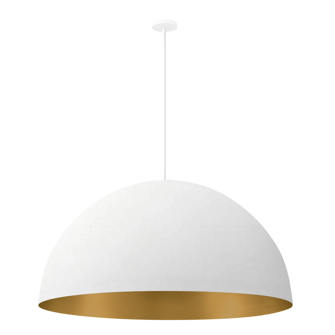 Justice Designs - NSH-9847-MTGD - Eight Light Pendant - Matte White w/ Champagne Gold