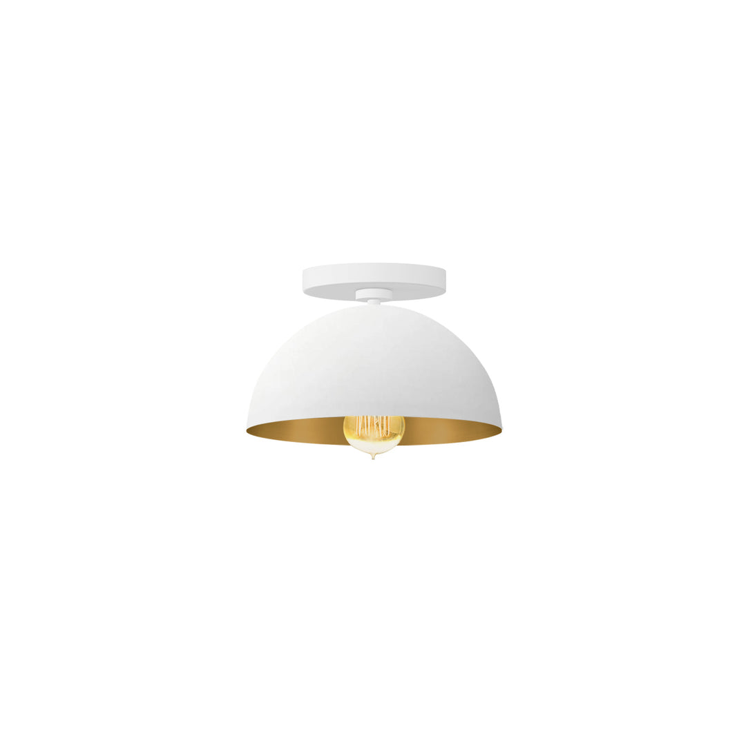 Justice Designs - NSH-9849-MTGD - One Light Semi-Flush Mount - Matte White w/ Champagne Gold