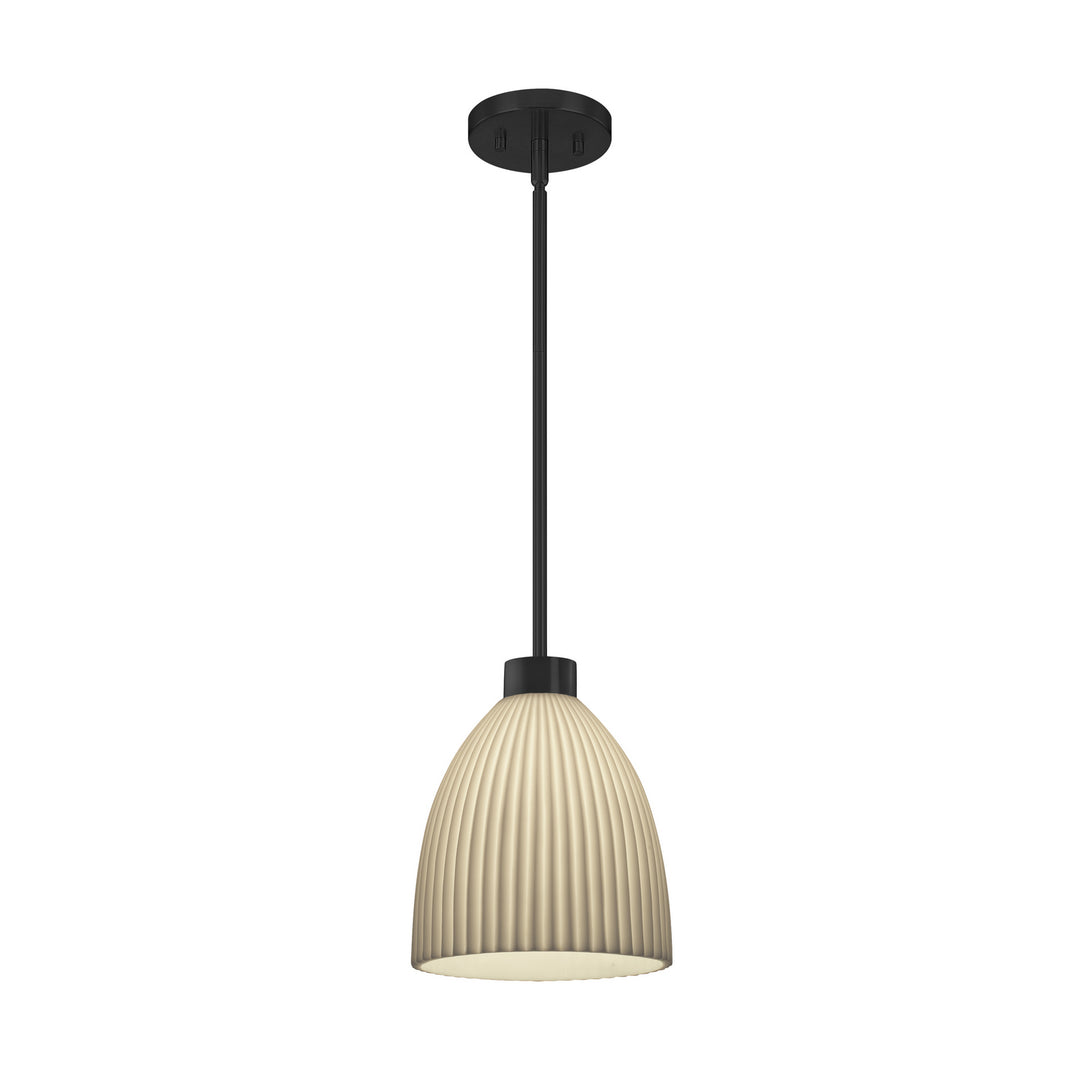 Justice Designs - PNA-8814-18-PLET-MBLK-RIGID - One Light Pendant - Porcelina - Matte Black