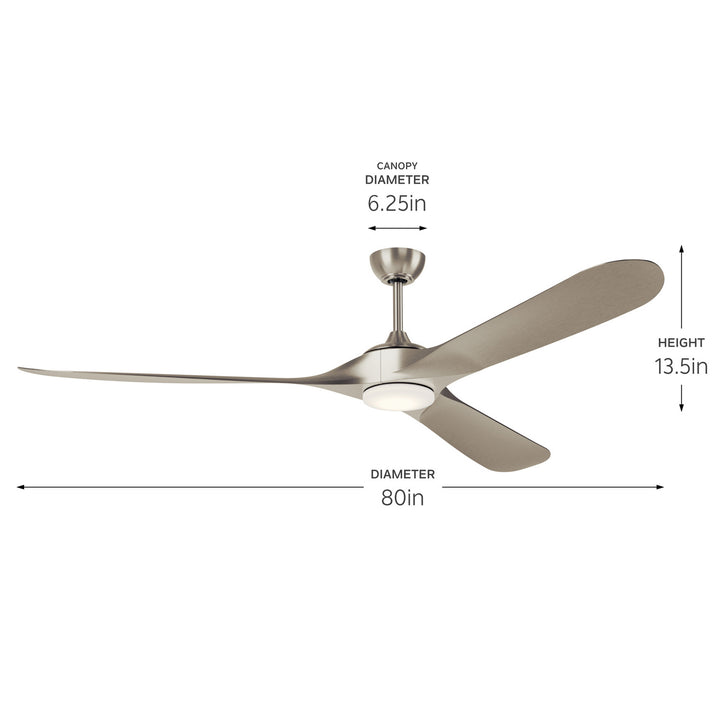 Kichler Canada - 310680NI - 80"Ceiling Fan - Mylo - Painted Brushed Nickel
