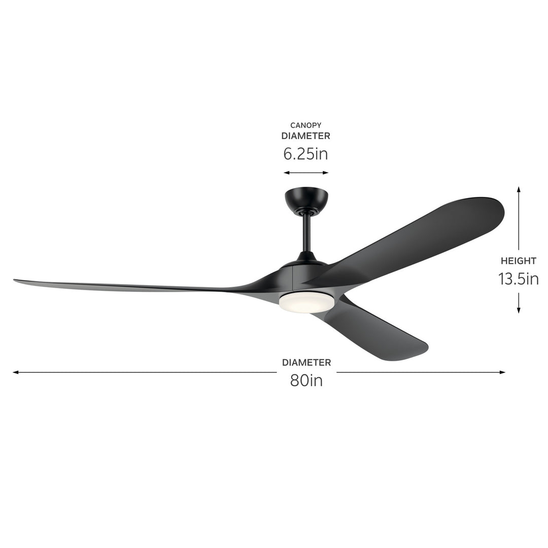 Kichler Canada - 310680SBK - 80"Ceiling Fan - Mylo - Satin Black