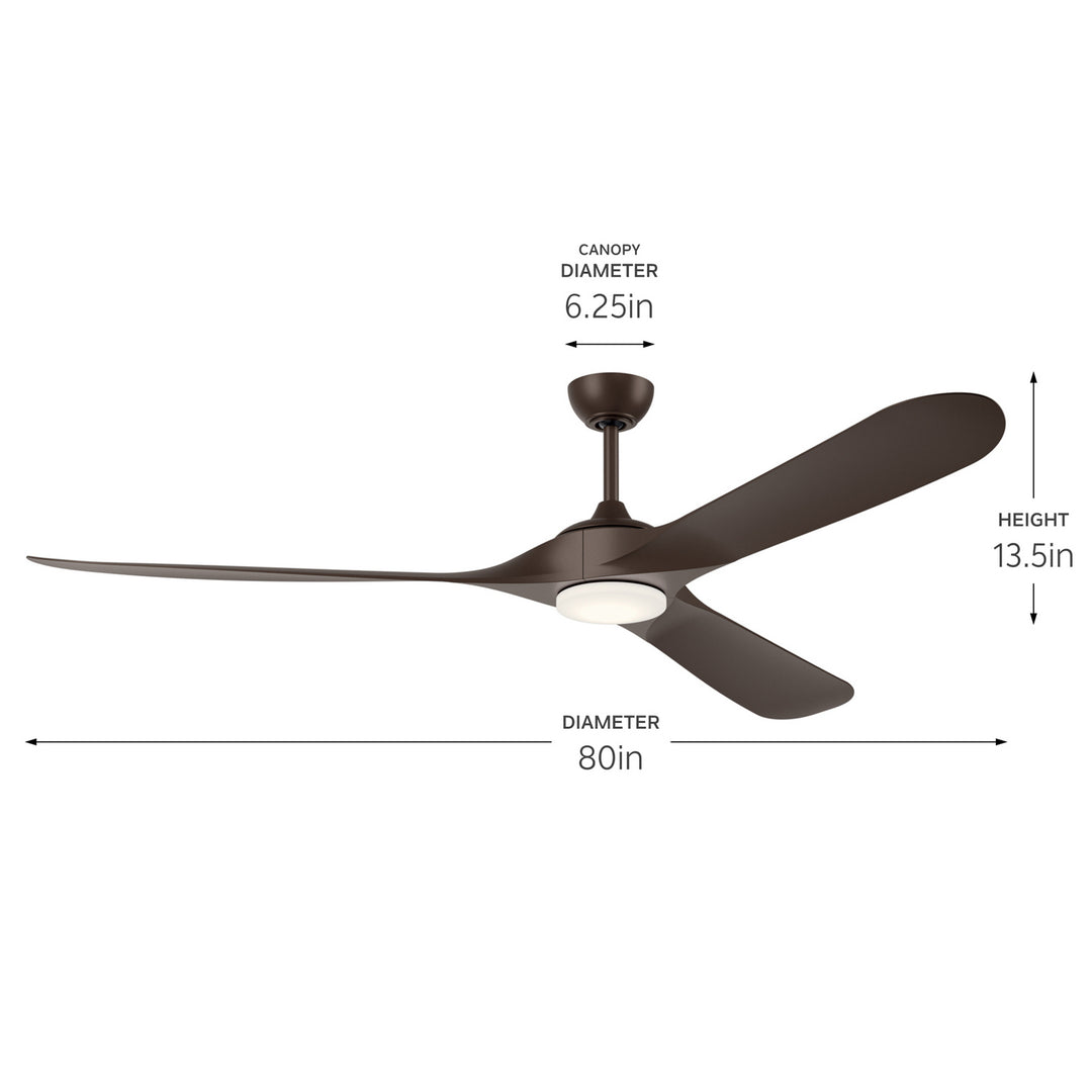Kichler Canada - 310680SNB - 80"Ceiling Fan - Mylo - Satin Natural Bronze