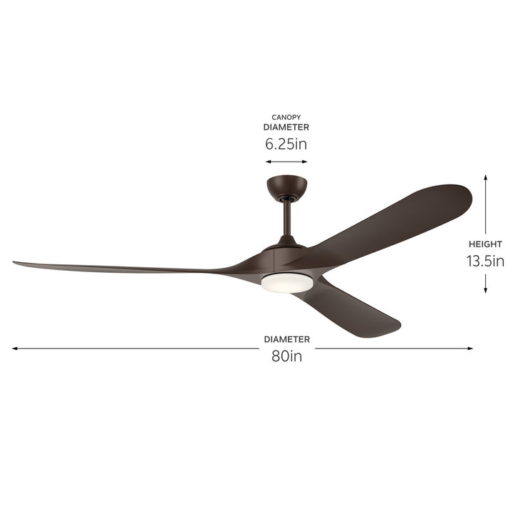 Kichler Canada - 310680SNB - 80"Ceiling Fan - Mylo - Satin Natural Bronze