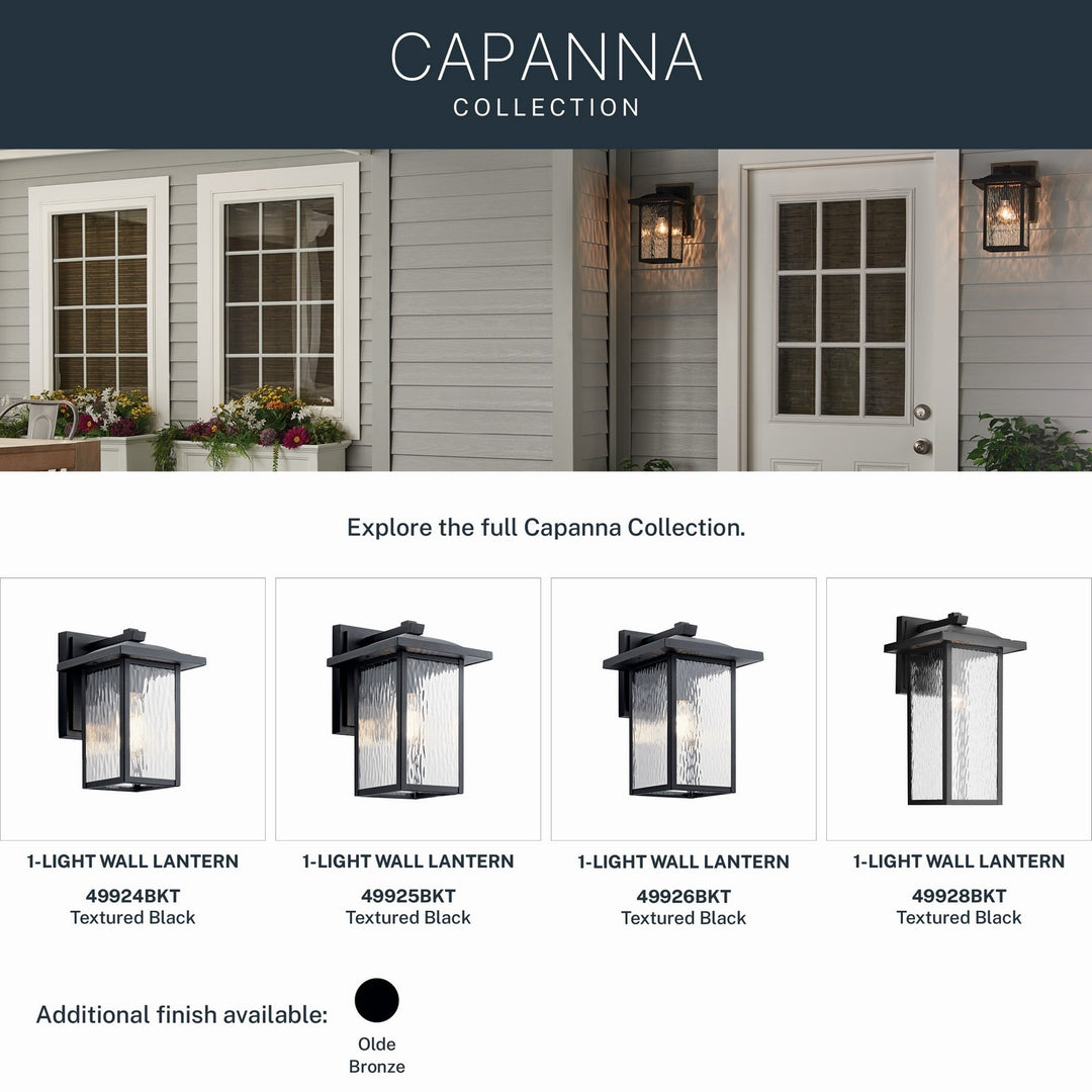 Kichler Canada - 49928BKT - One Light Outdoor Wall Mount - Capanna - Textured Black