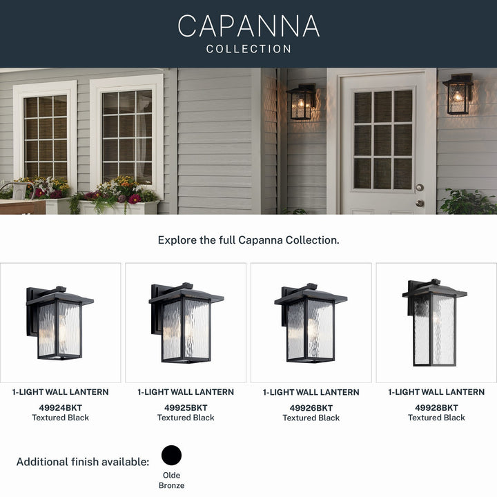 Kichler Canada - 49928BKT - One Light Outdoor Wall Mount - Capanna - Textured Black