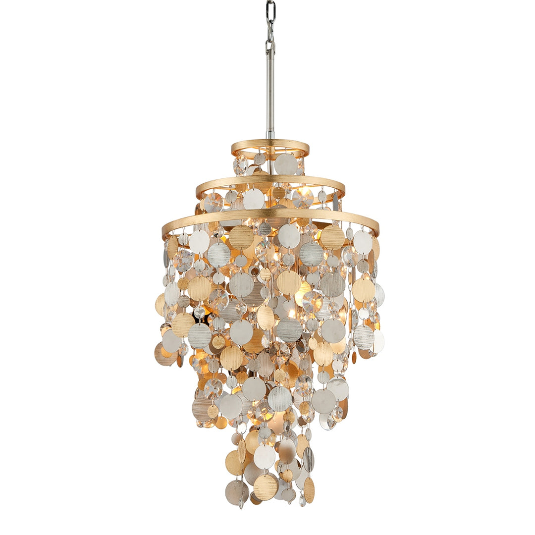 Corbett Lighting Canada - 215-45-SL/GL/SS - Five Light Chandelier - Ambrosia - Gold Silver Leaf & Stainless