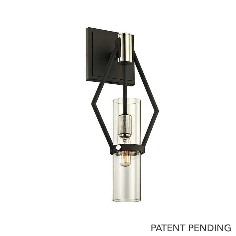 Troy Lighting Canada - B6321-TBK/PN - One Light Wall Sconce - Raef - Textured Black & Polish Nickel