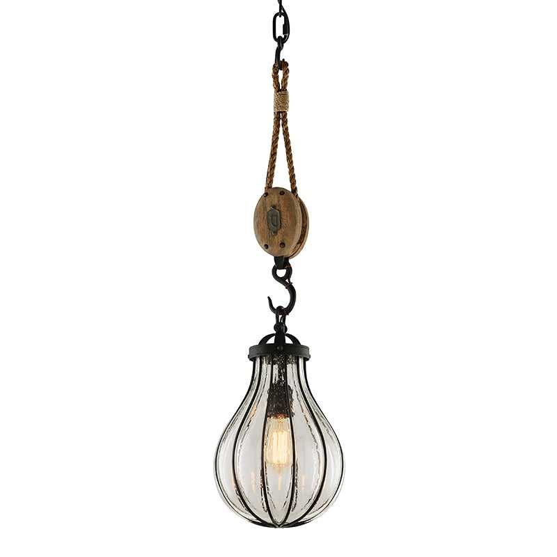 Troy Lighting Canada - F4904-FOR - One Light Pendant - Murphy - Vintage Iron With Rustic Wood