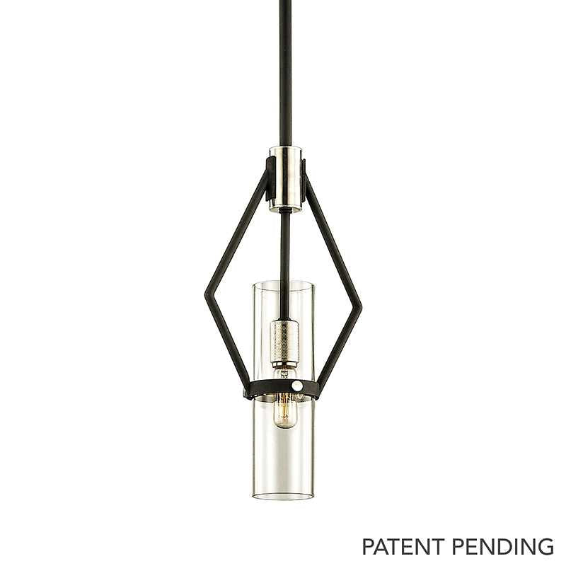 Troy Lighting Canada - F6323-TBK/PN - One Light Pendant - Raef - Textured Black & Polish Nickel