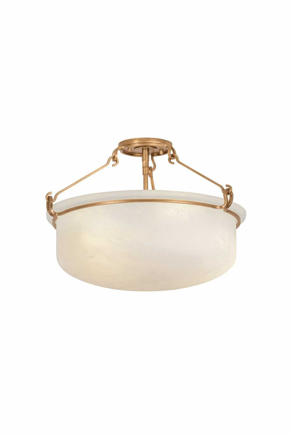Hudson Valley Canada - 1553-PGL - Three Light Semi Flush Mount - Lowerre - Patina Gold Leaf