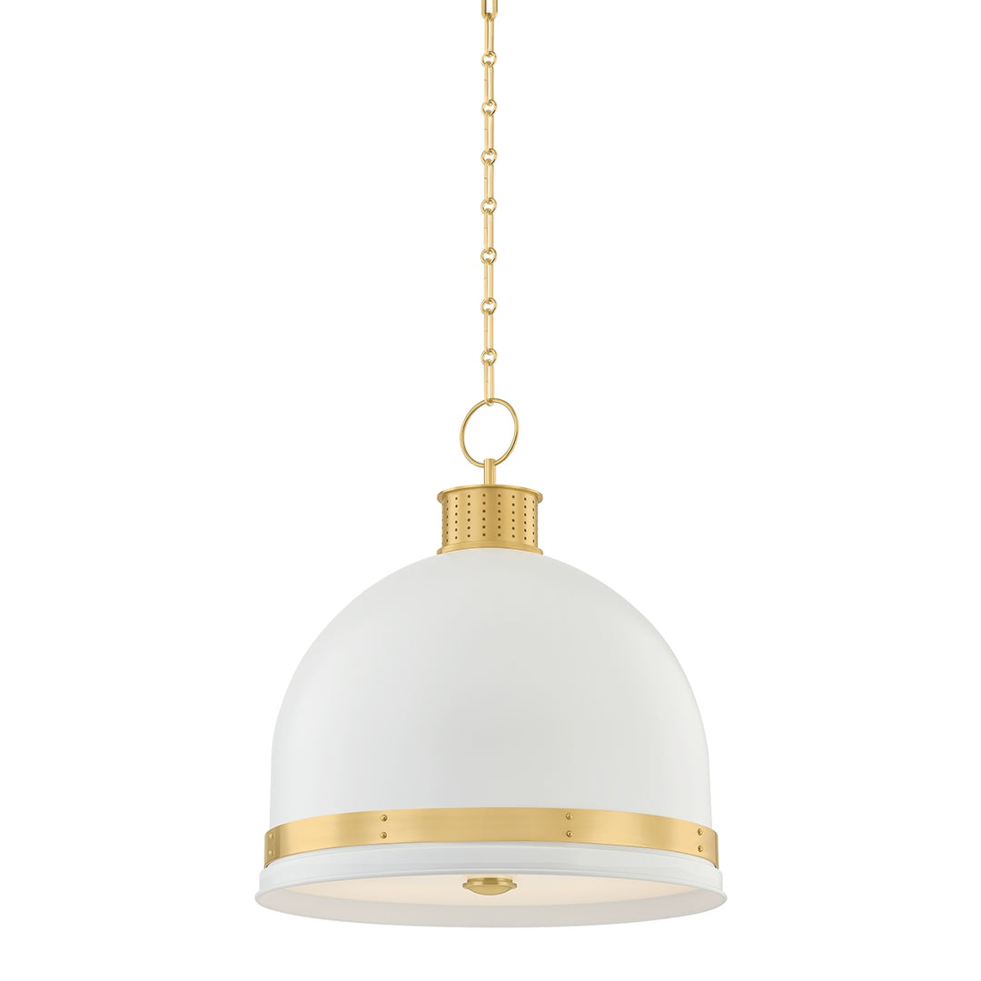 Hudson Valley Canada - 2133-AGB/SWH - Three Light Pendant - Briscoe - Aged Brass