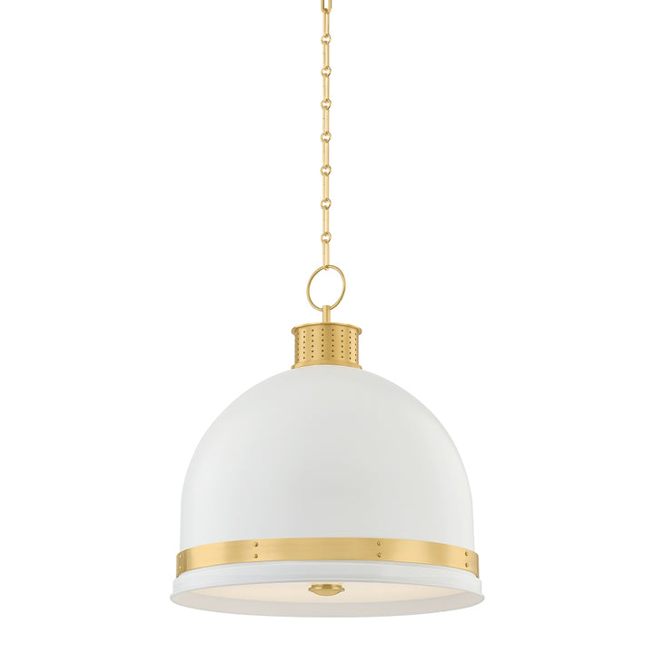 Hudson Valley Canada - 2133-AGB/SWH - Three Light Pendant - Briscoe - Aged Brass