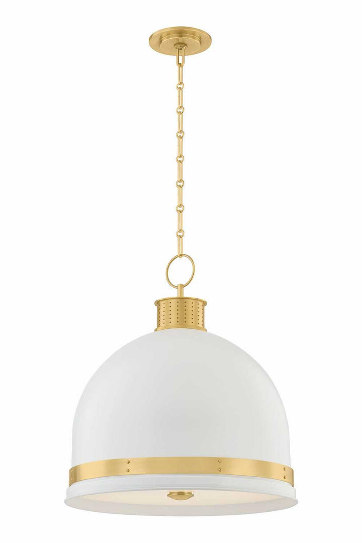 Hudson Valley Canada - 2133-AGB/SWH - Three Light Pendant - Briscoe - Aged Brass