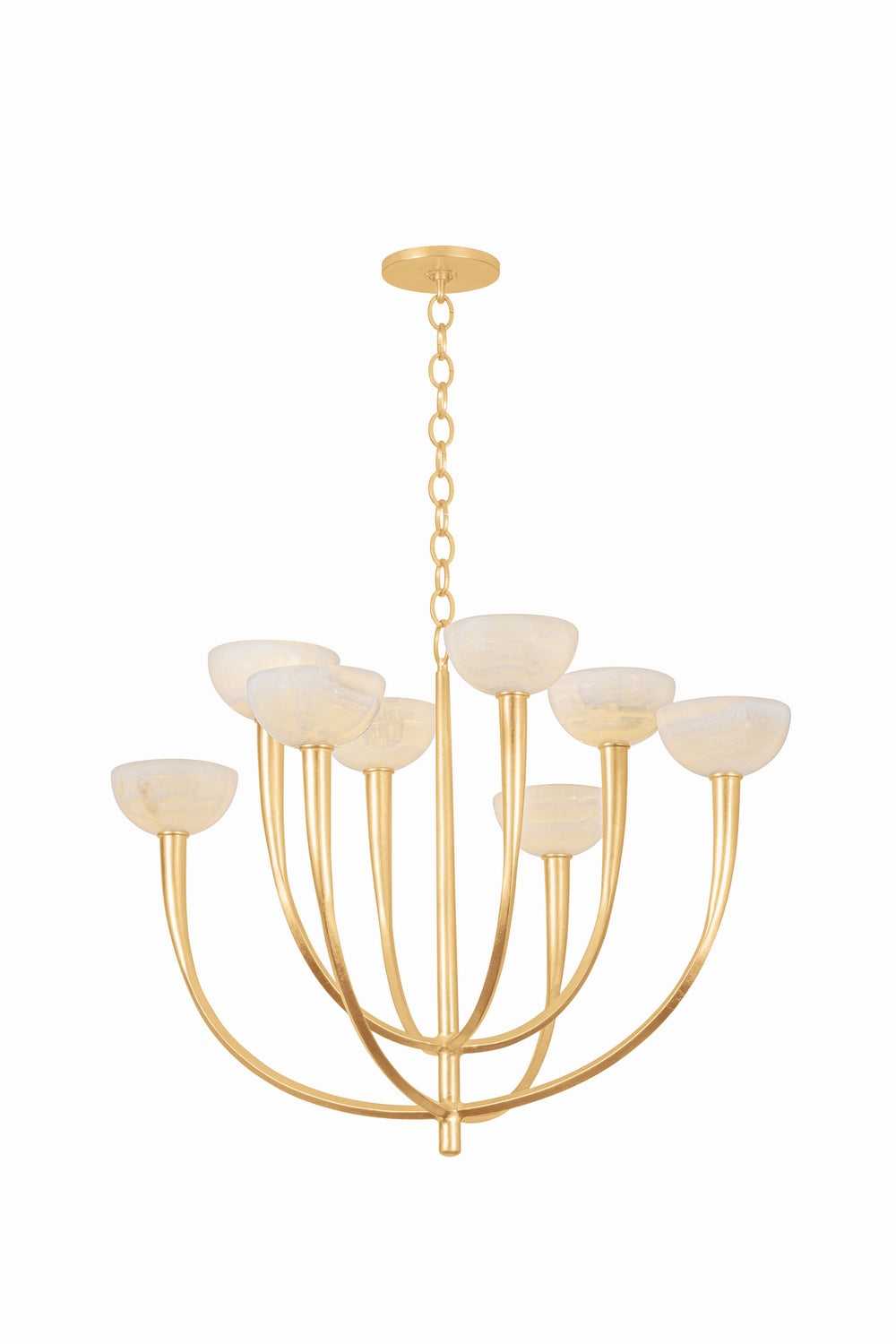 Hudson Valley Canada - 9034-VGL - Eight Light Chandelier - Maywood - Vintage Gold Leaf