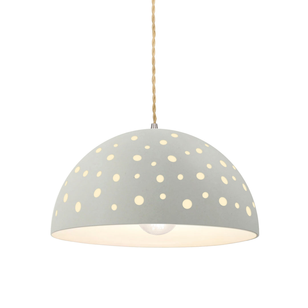 Justice Designs - CER-6257-MAT-NCKL-BEIG-TWST - One Light Pendant - Radiance Collection - Brushed Nickel