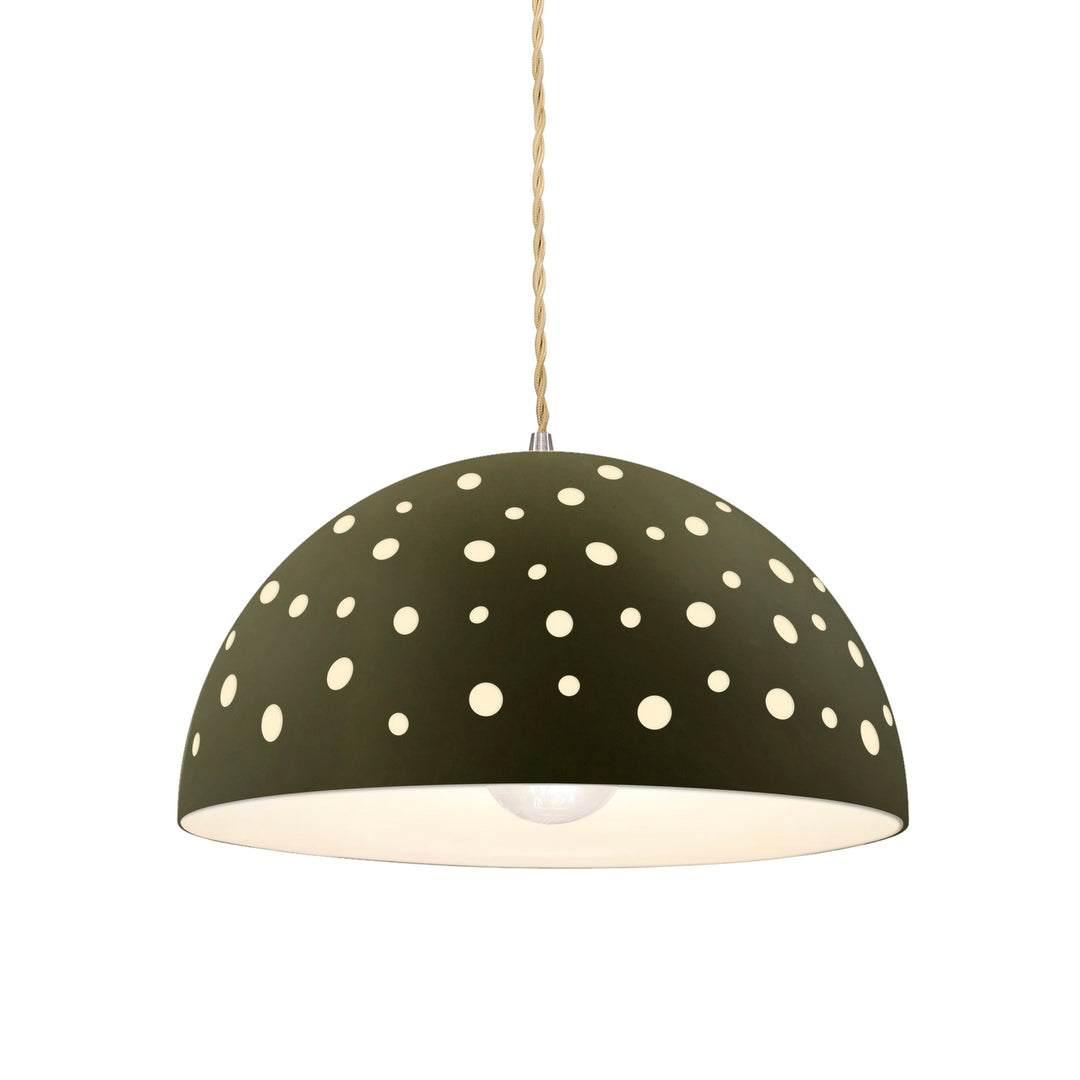 Justice Designs - CER-6257-MGRN-NCKL-BEIG-TWST - One Light Pendant - Radiance Collection - Brushed Nickel