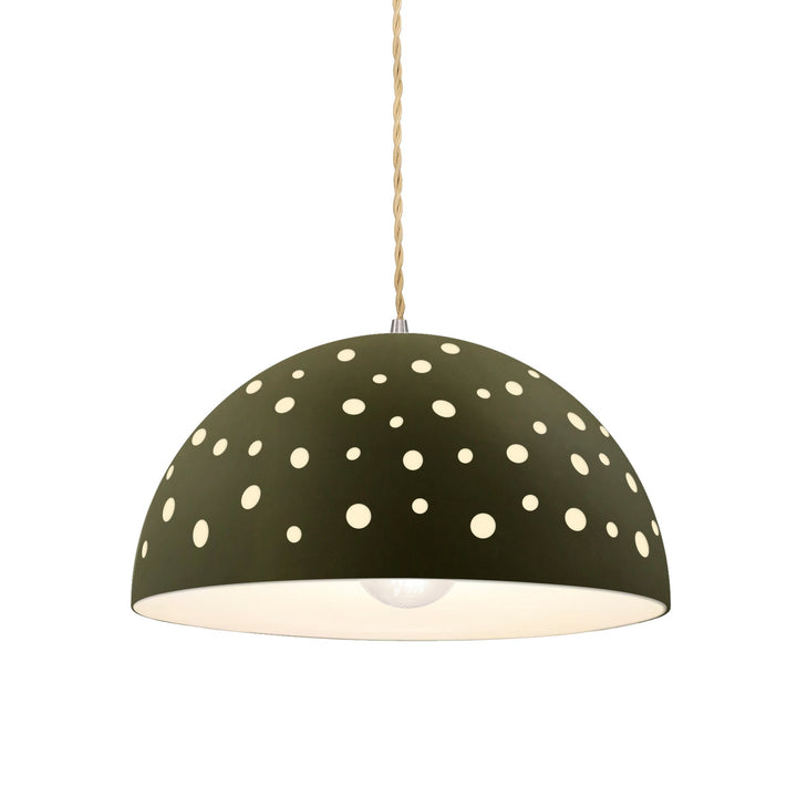 Justice Designs - CER-6257-MGRN-NCKL-BEIG-TWST - One Light Pendant - Radiance Collection - Brushed Nickel