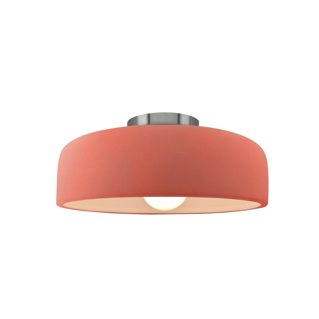 Justice Designs - CER-6340-BSH-NCKL - One Light Semi-Flush Mount - Radiance Collection - Brushed Nickel