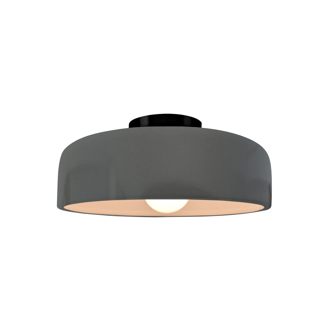 Justice Designs - CER-6340-GRY-MBLK - One Light Semi-Flush Mount - Radiance Collection - Matte Black