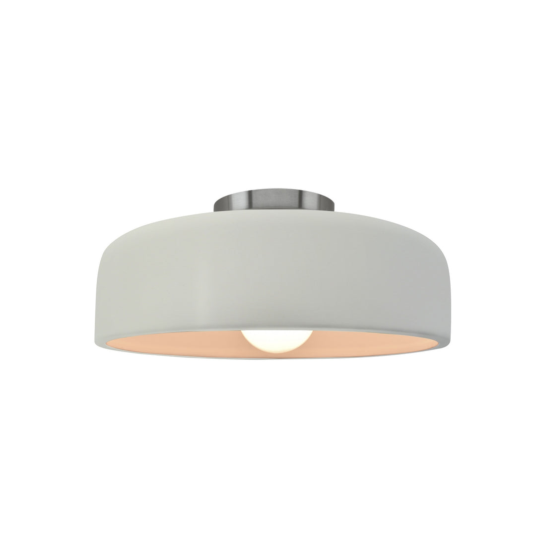 Justice Designs - CER-6340-MAT-NCKL - One Light Semi-Flush Mount - Radiance Collection - Brushed Nickel