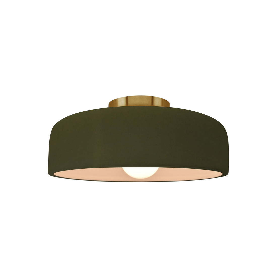 Justice Designs - CER-6340-MGRN-BRSS - One Light Semi-Flush Mount - Radiance Collection - Brushed Brass