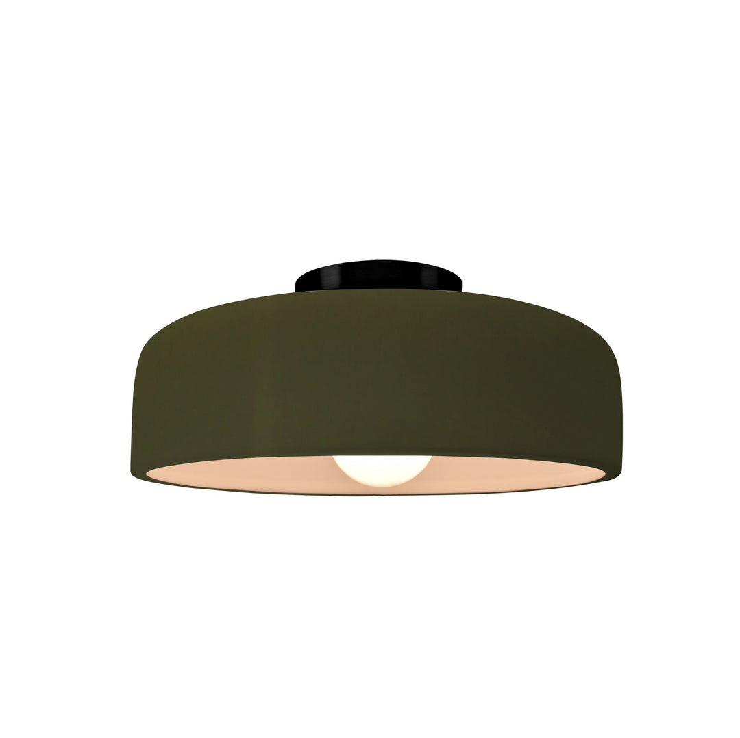 Justice Designs - CER-6340-MGRN-MBLK - One Light Semi-Flush Mount - Radiance Collection - Matte Black