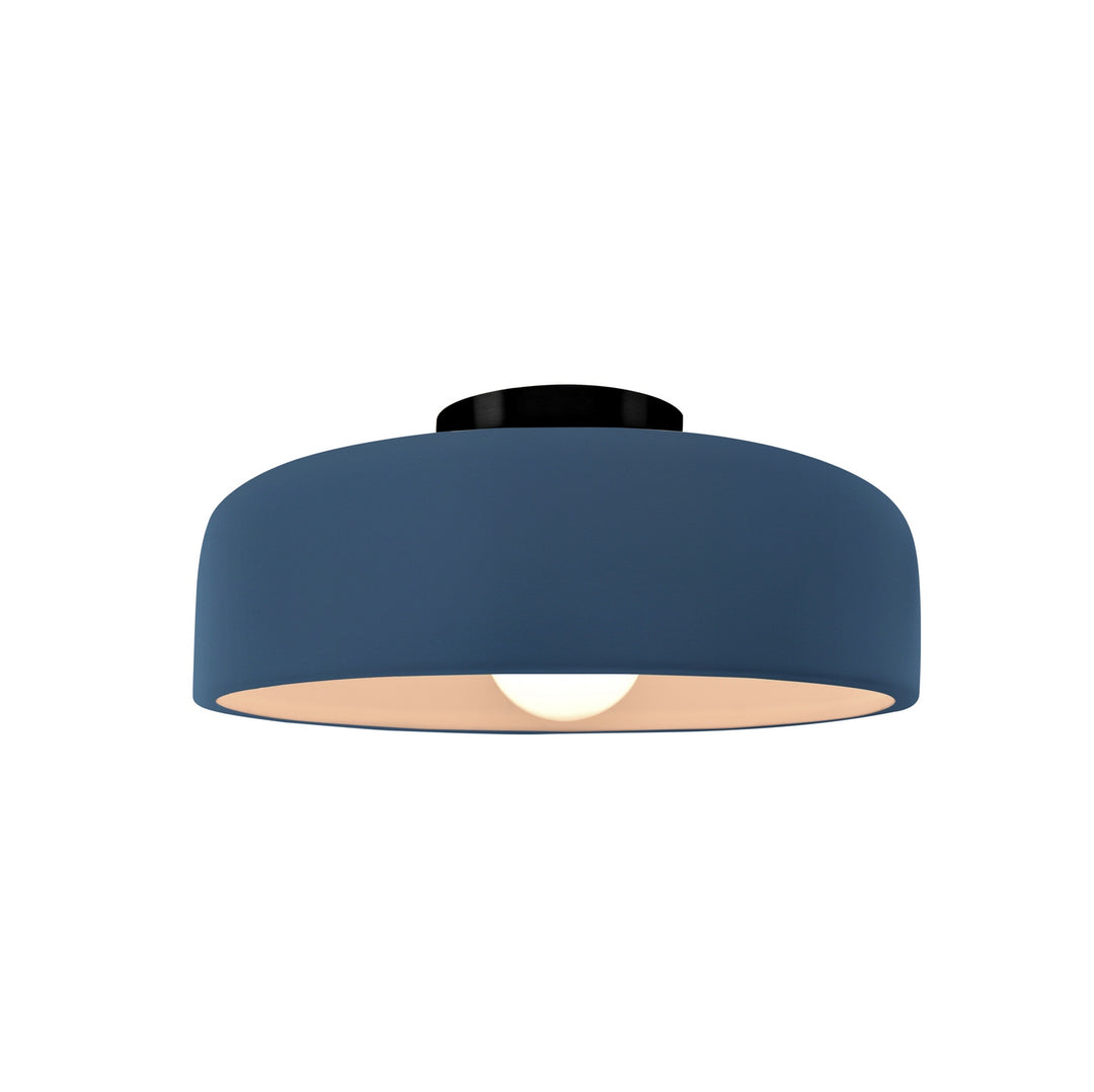 Justice Designs - CER-6340-MID-MBLK - One Light Semi-Flush Mount - Radiance Collection - Matte Black
