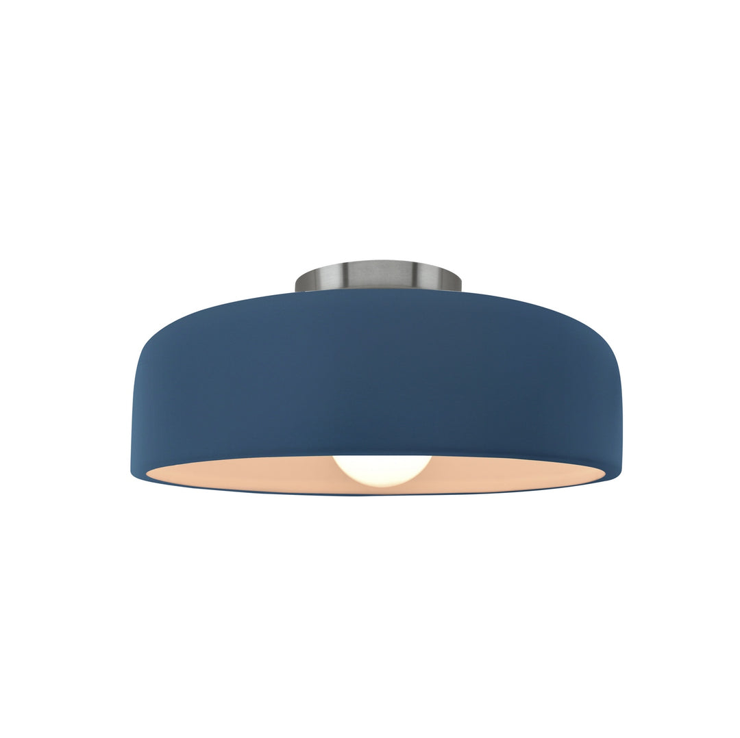 Justice Designs - CER-6340-MID-NCKL - One Light Semi-Flush Mount - Radiance Collection - Brushed Nickel
