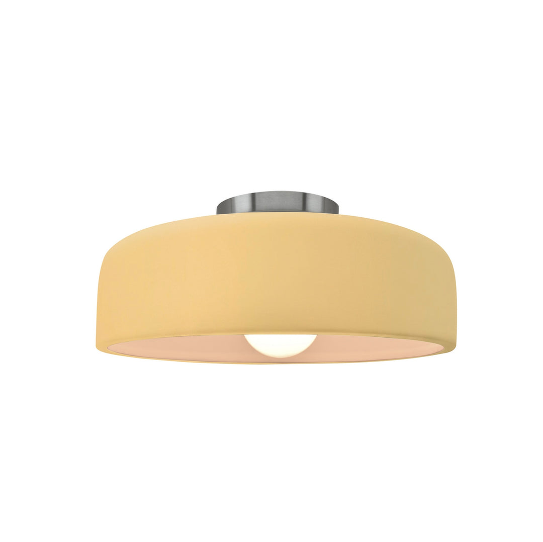 Justice Designs - CER-6340-MYLW-NCKL - One Light Semi-Flush Mount - Radiance Collection - Brushed Nickel