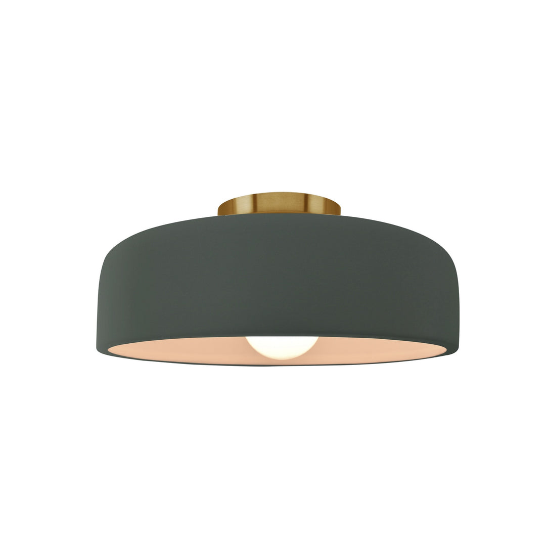 Justice Designs - CER-6340-PWGN-BRSS - One Light Semi-Flush Mount - Radiance Collection - Brushed Brass