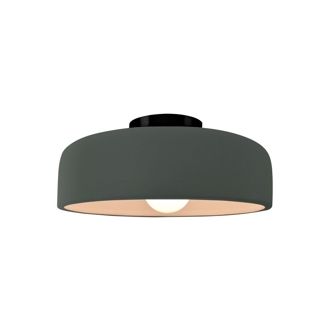 Justice Designs - CER-6340-PWGN-MBLK - One Light Semi-Flush Mount - Radiance Collection - Matte Black