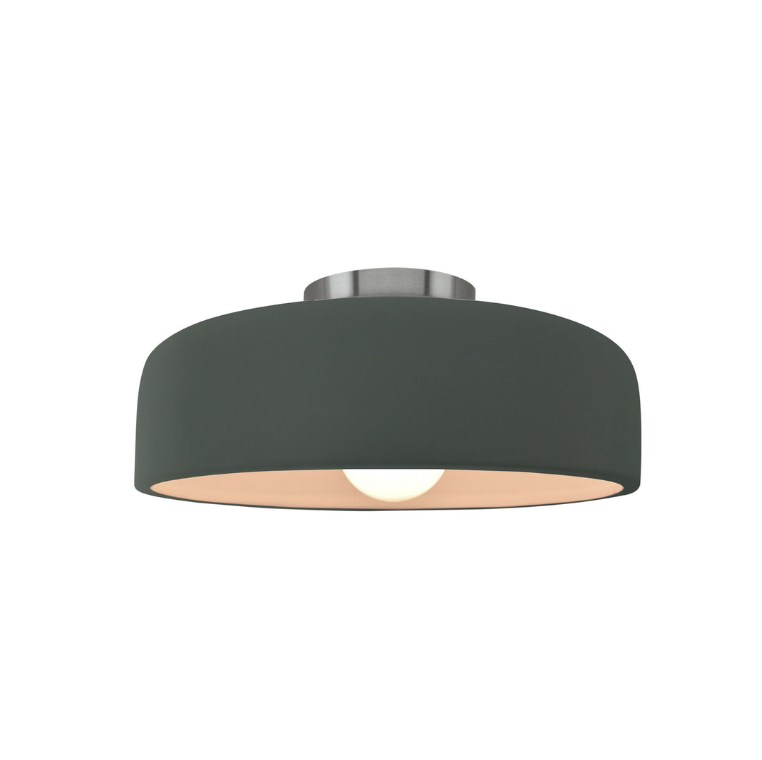 Justice Designs - CER-6340-PWGN-NCKL - One Light Semi-Flush Mount - Radiance Collection - Brushed Nickel