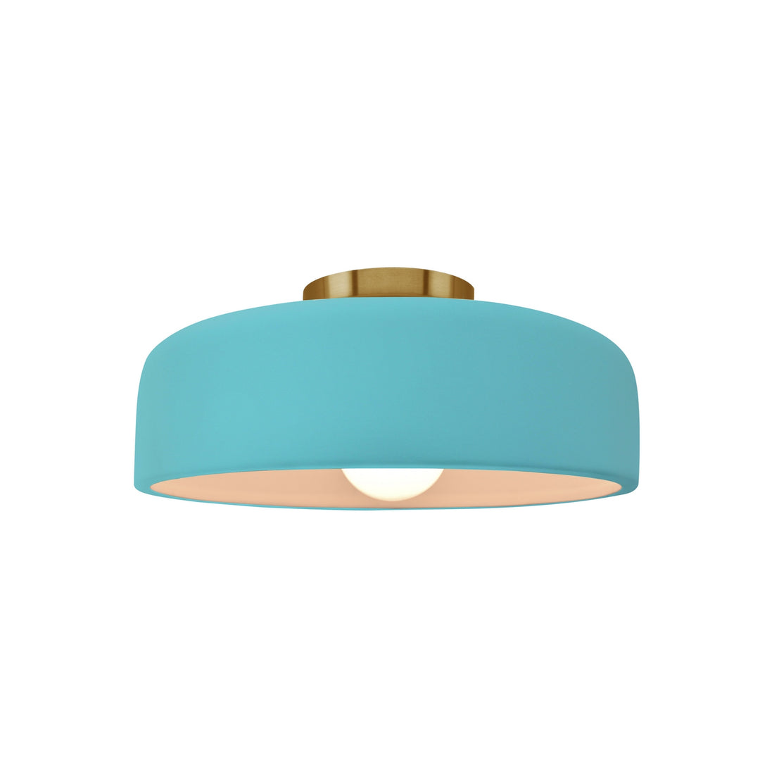 Justice Designs - CER-6340-RFPL-BRSS - One Light Semi-Flush Mount - Radiance Collection - Brushed Brass
