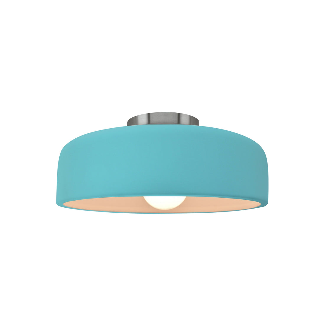 Justice Designs - CER-6340-RFPL-NCKL - One Light Semi-Flush Mount - Radiance Collection - Brushed Nickel