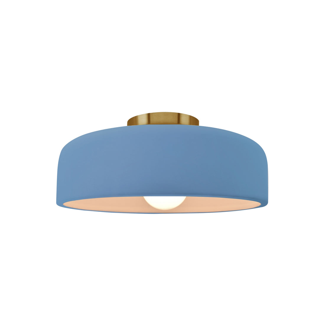 Justice Designs - CER-6340-SKBL-BRSS - One Light Semi-Flush Mount - Radiance Collection - Brushed Brass
