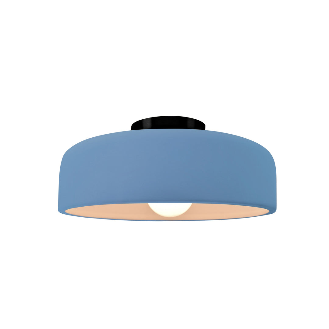Justice Designs - CER-6340-SKBL-MBLK - One Light Semi-Flush Mount - Radiance Collection - Matte Black