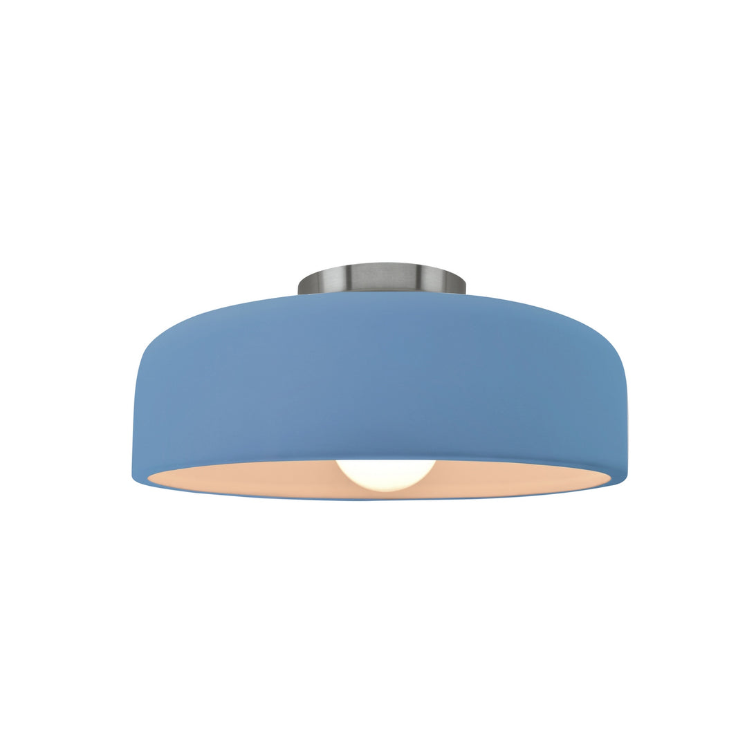 Justice Designs - CER-6340-SKBL-NCKL - One Light Semi-Flush Mount - Radiance Collection - Brushed Nickel